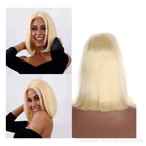 613 Blonde 4x4 Front HD Transparent Lace Human Hair Wig with Closure Colored Straight 150% Density Pre Plucked for Black Women